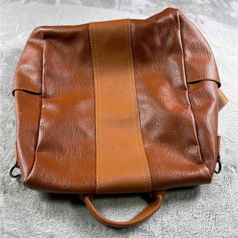 Brown Soft Leather Backpack Slouchy Minimal Travel Festival Coachella Bag - Picture 5 of 12